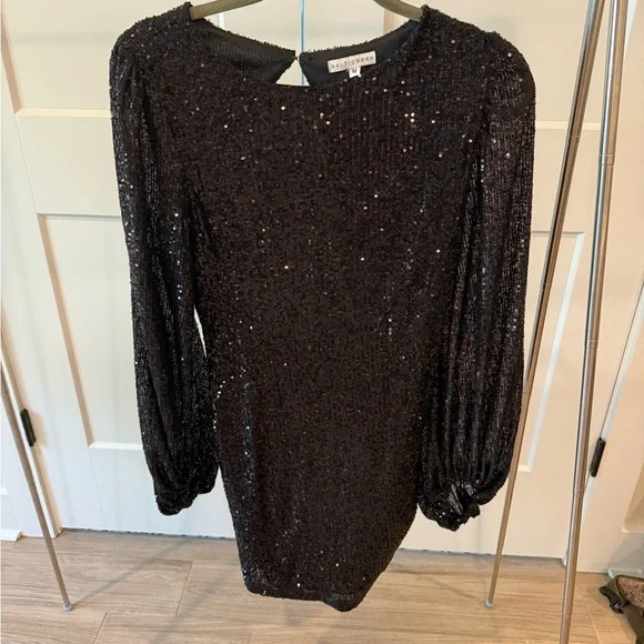 baltic born black sparkle dress Monroe Velvet Sequin Gown — Black V-Neck Maxi main image 1